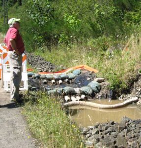 Dave Betts in the field at a stormwater spill response